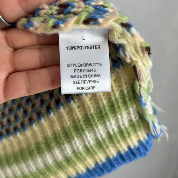 Bailey Rose size L oversized zip up vest retro knitted western cowboy green NEW - Picture 12 of 13